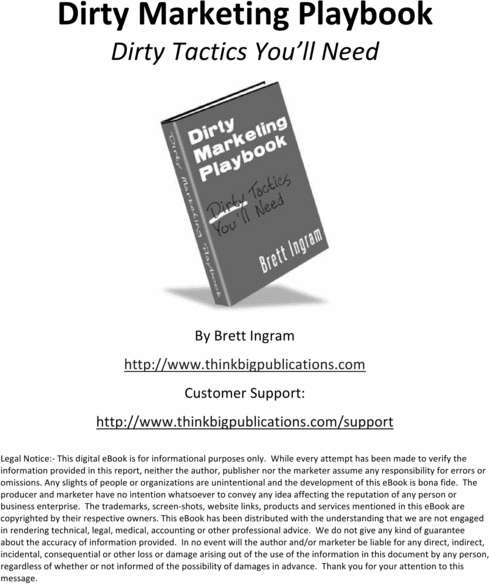 Product picture Dirty Marketing Playbook-Make More Money from your website